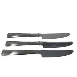 3 Dansk CAFE BLANC Stainless 18/10 Satin Silverware Flatware Table Knives